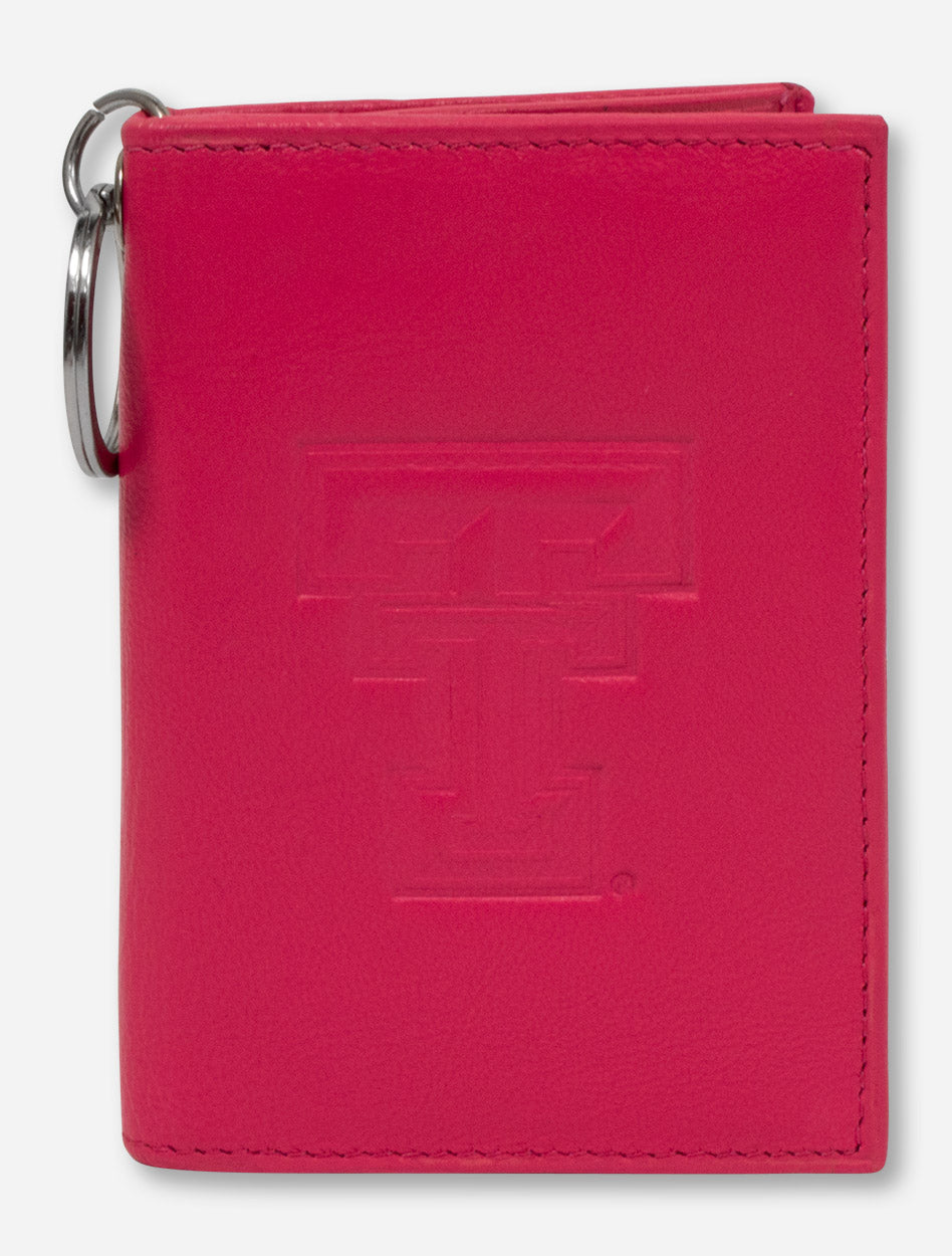 Texas Tech Embossed Double T on Leather ID Holder