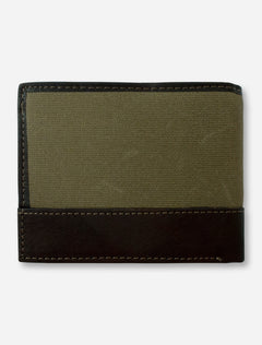 Texas Tech Double T Emblem on Pass Case Moss Green Wallet
