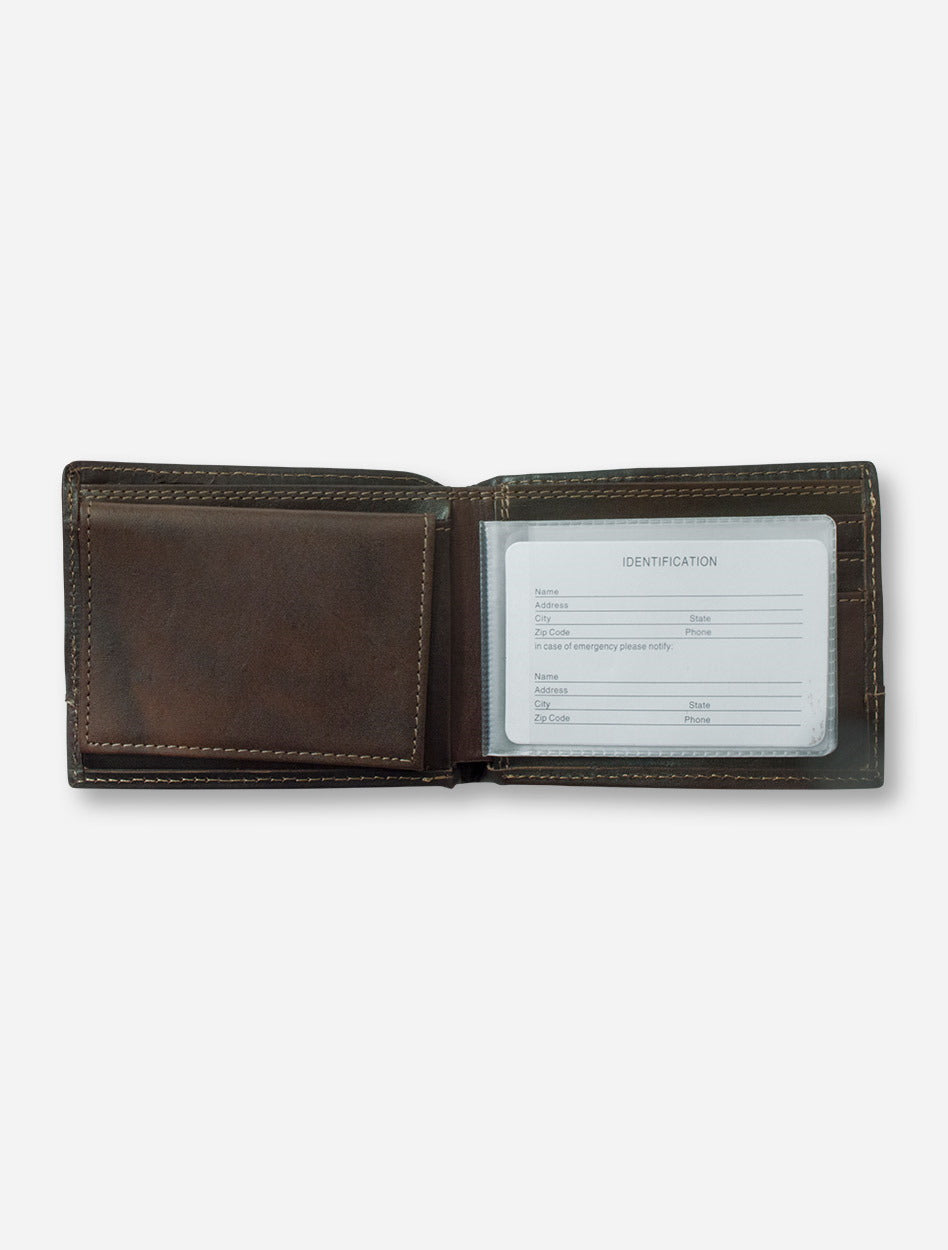 Texas Tech Double T Emblem on Pass Case Moss Green Wallet