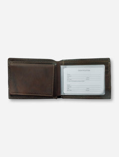 Texas Tech Double T Emblem on Pass Case Moss Green Wallet
