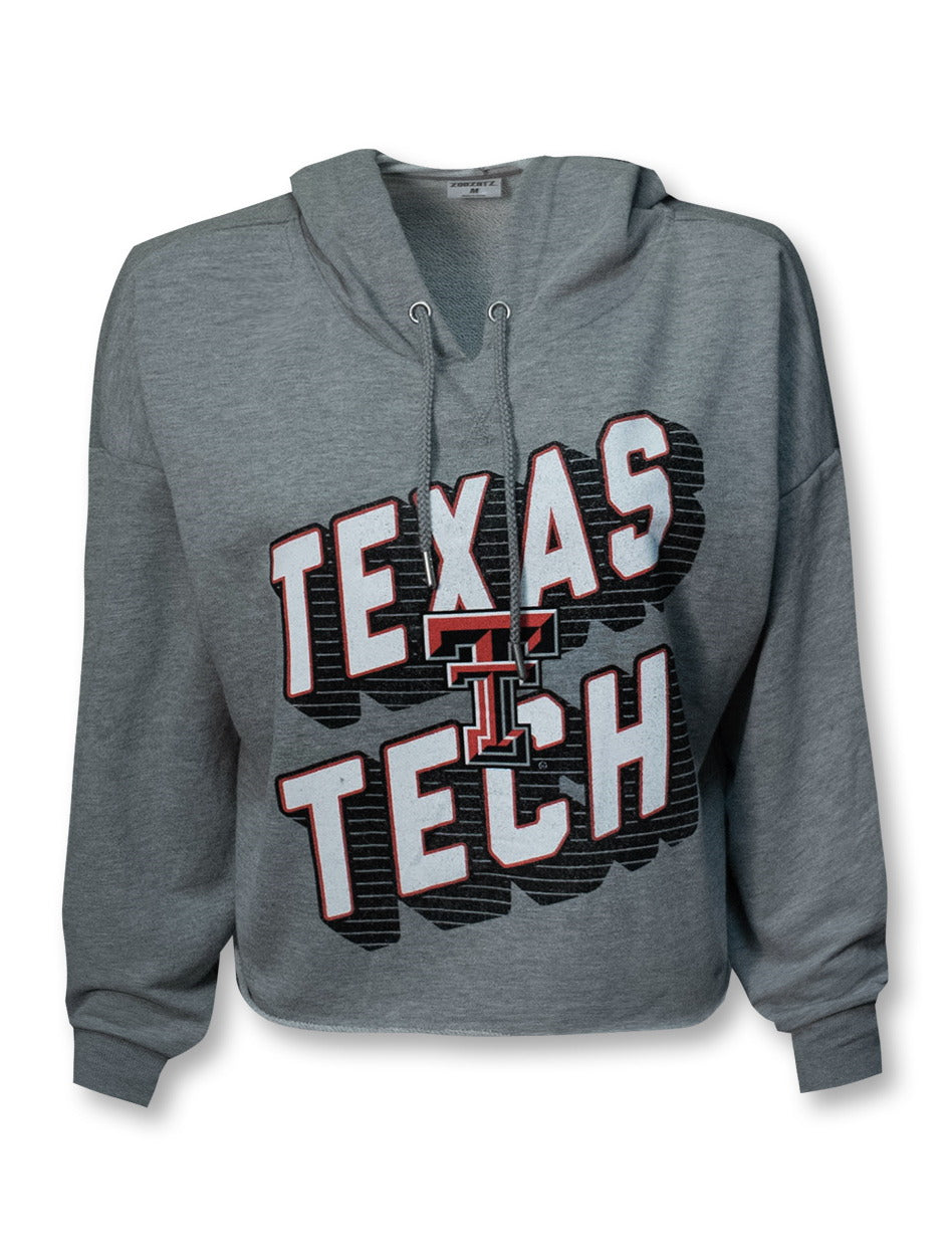 ZooZatz Texas Tech Red Raiders "Ambition" Crop Top Hoodie