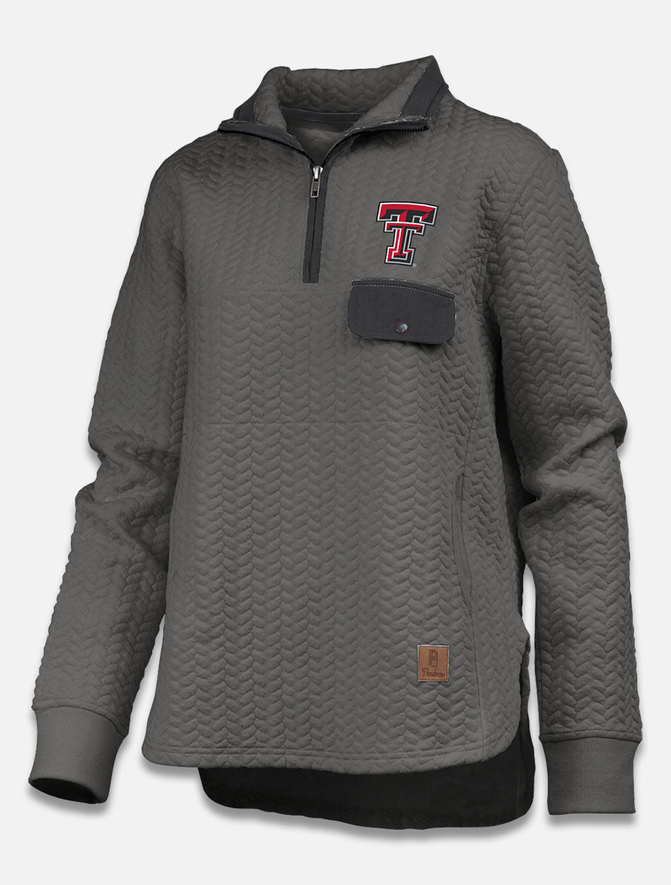 Pressbox Texas Tech Red Raider "Caribou" Cable Knit 1/4 Zip Pullover