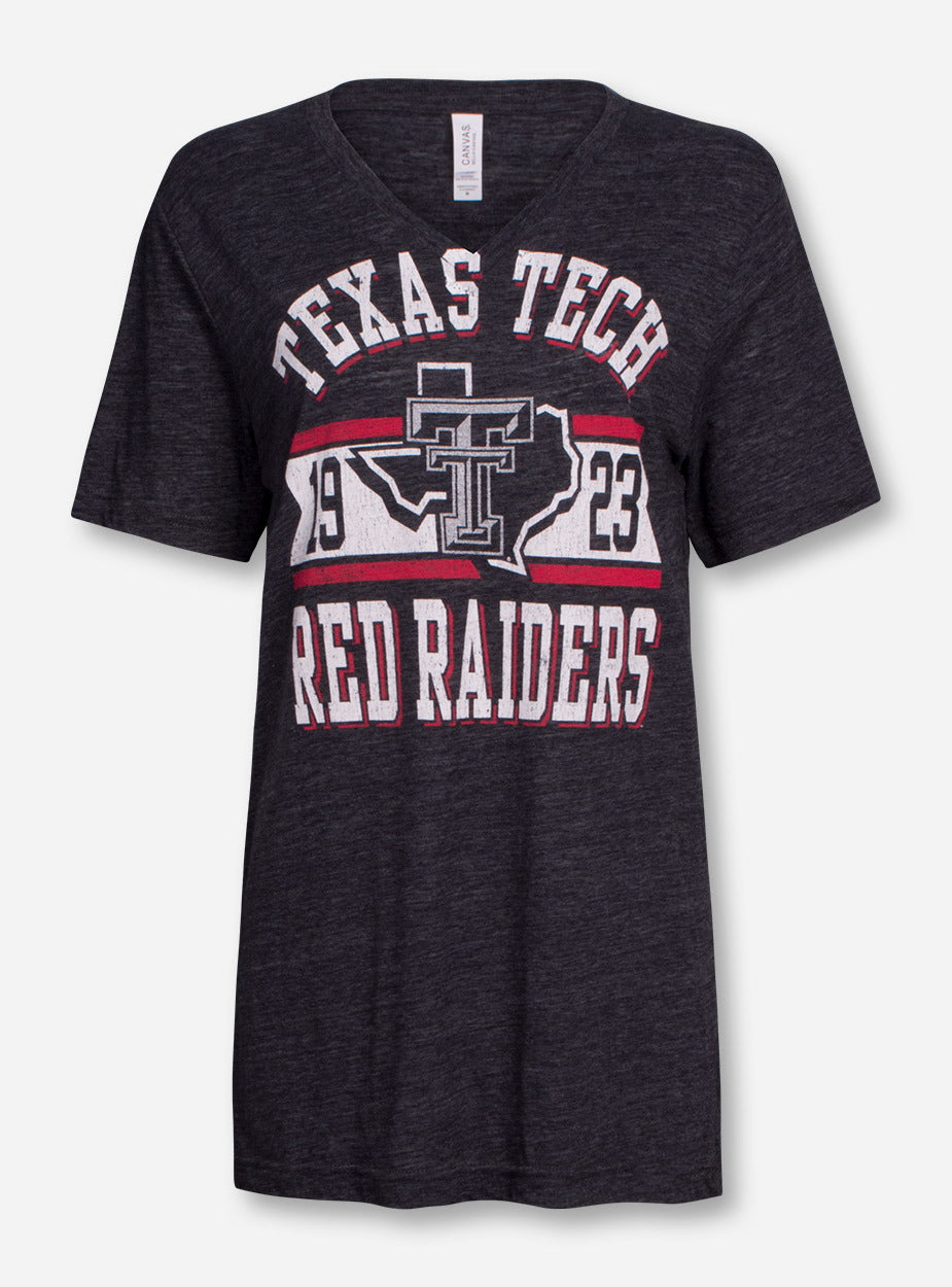 Texas Tech Metallic Banner on Heather Charcoal T-Shirt