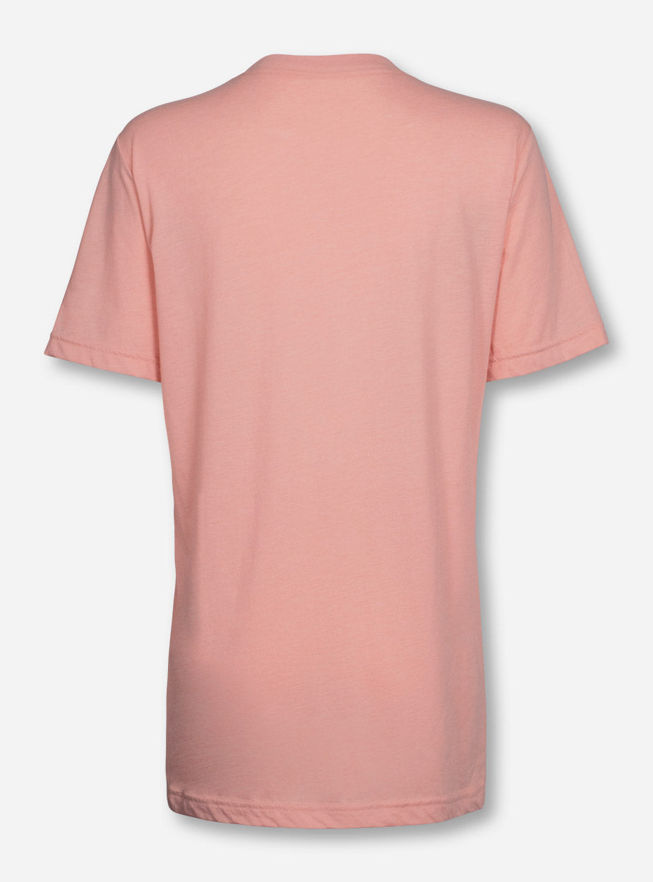Texas Tech Arch in Rose Gold Foil on Light Pink T-Shirt