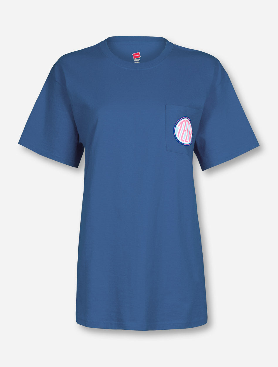 Texas Tech Flower Bomb on Denim Blue T-Shirt