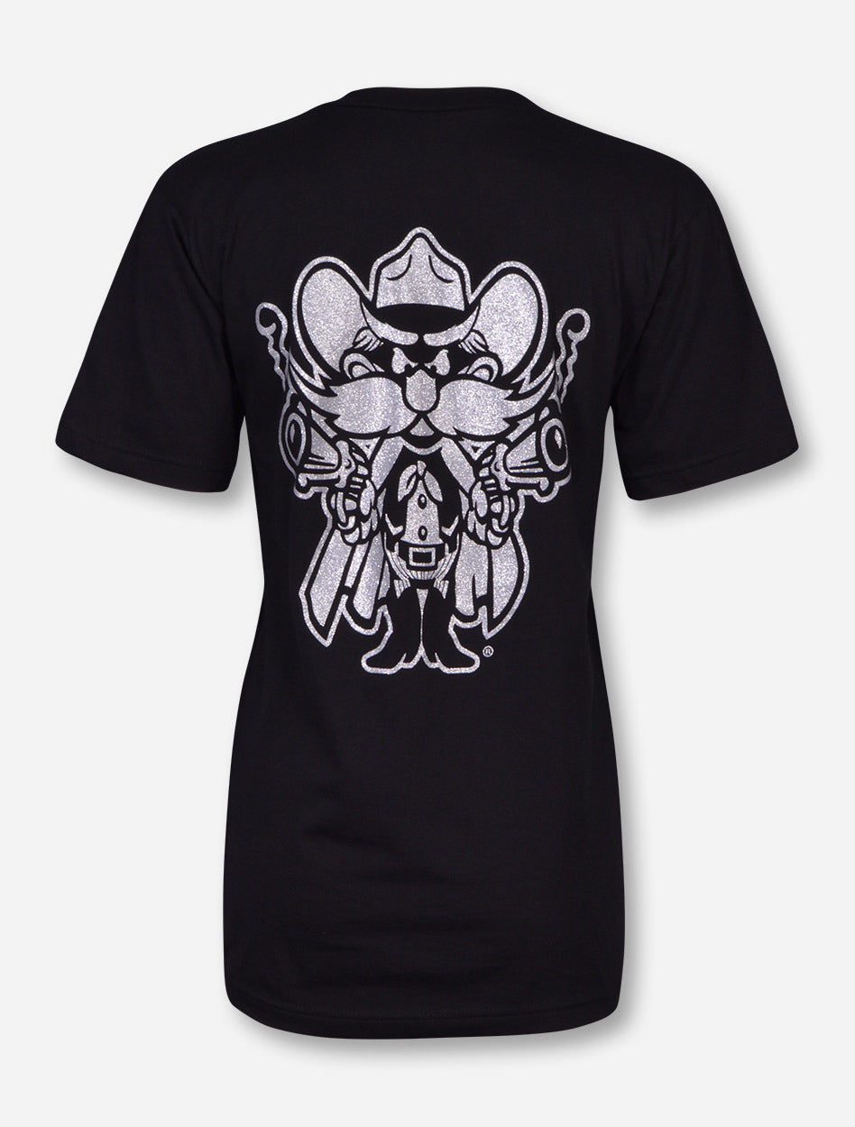 Texas Tech Black Diamond Mascot on Black T-Shirt
