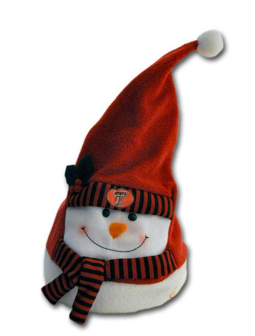 Animated Musical Snowman in Santa Hat Christmas Decor