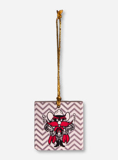 Raider Red Chevron Marble Ornament