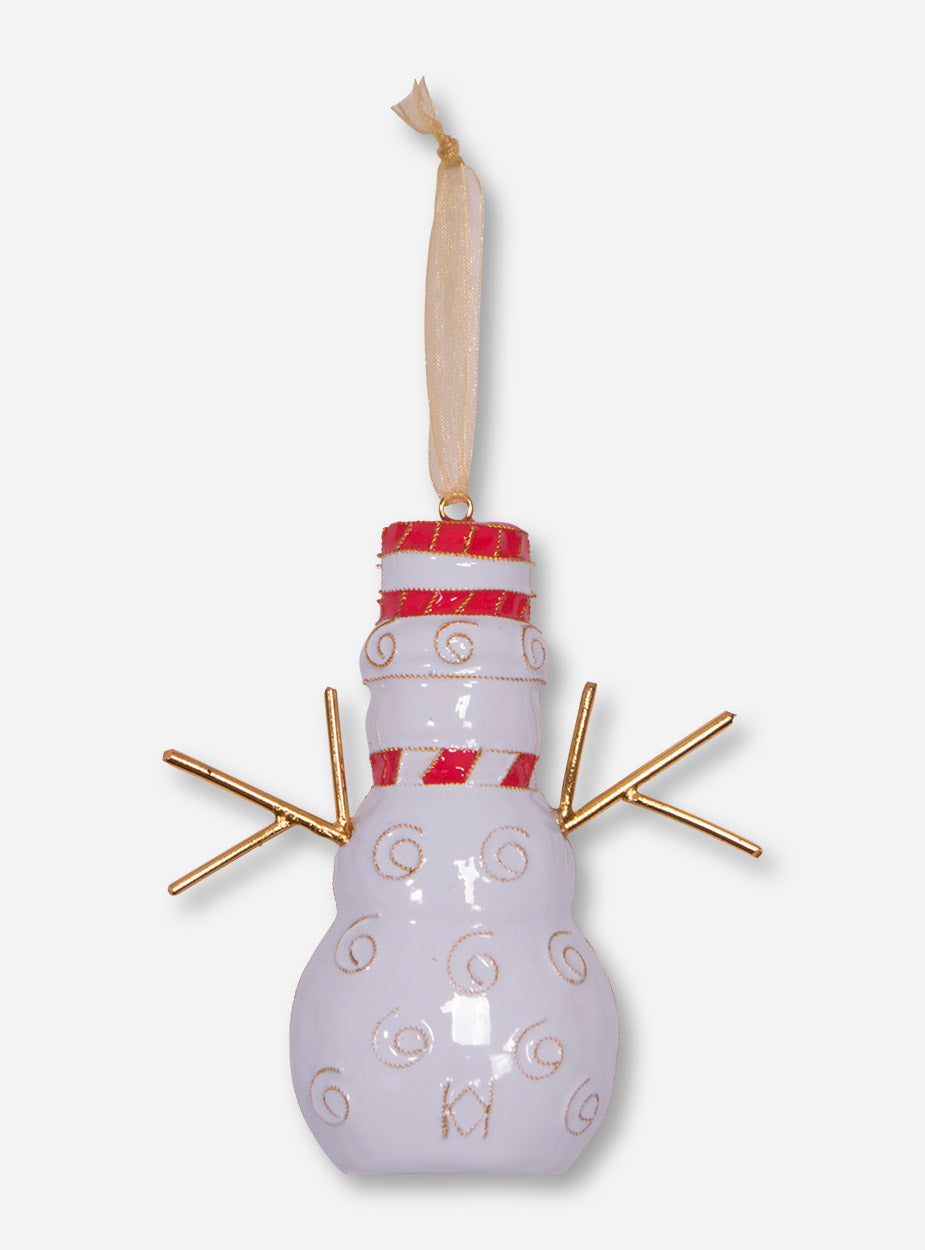 Kitty Keller Snowman Double T Ornament - Texas Tech
