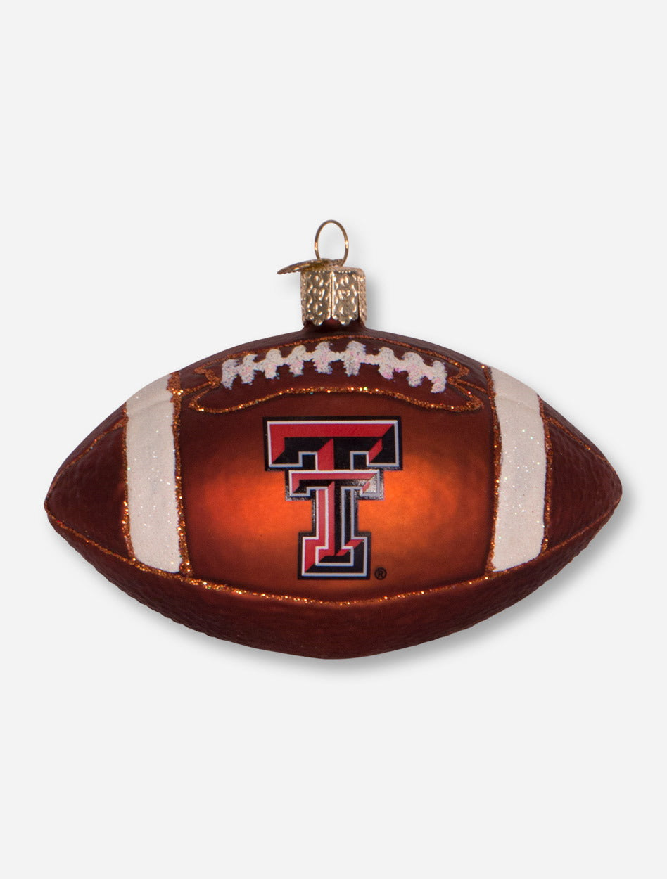 Texas Tech Red Raiders Glass Blown Football Ornament