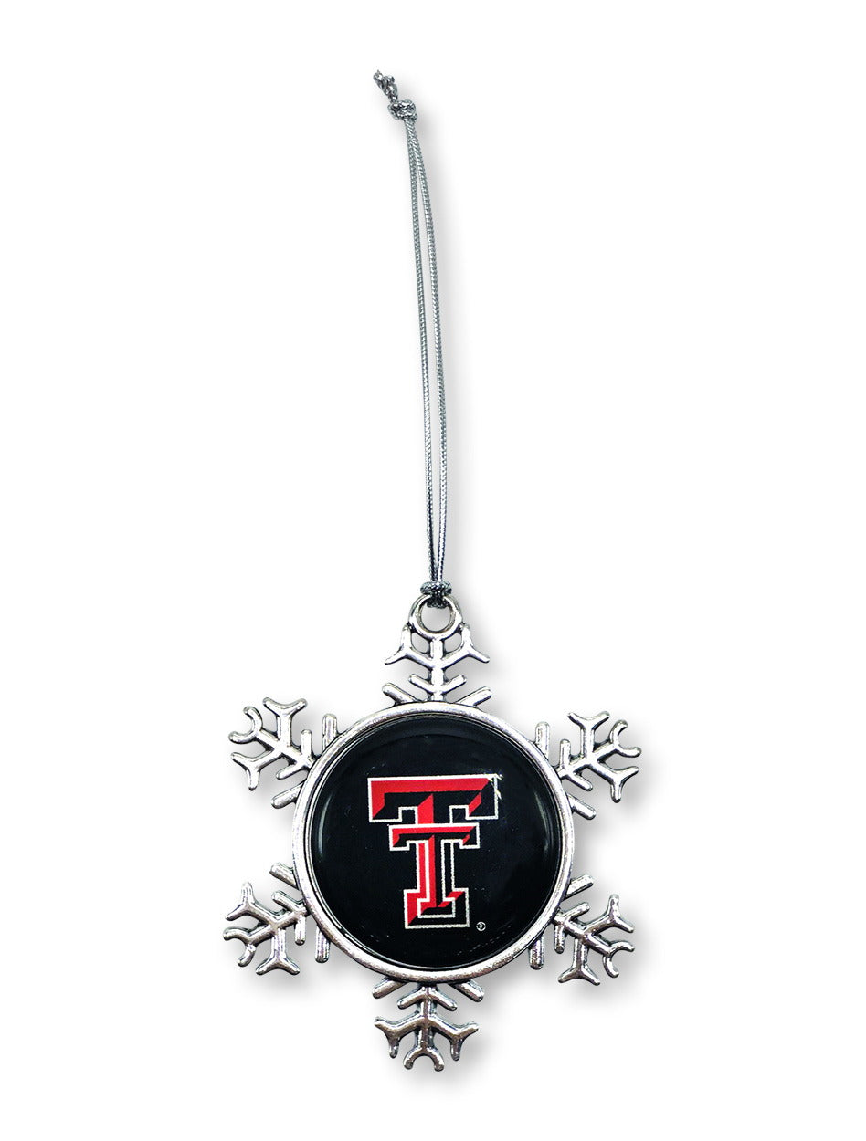 Texas Tech Red Raiders Double T Snowflake with Epoxy Dome