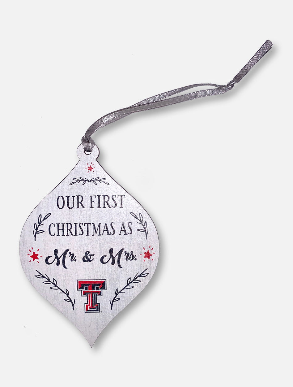 Legacy Texas Tech Red Raiders Double T "Our First Christmas as Mr. and Mrs." Wooden Ornament