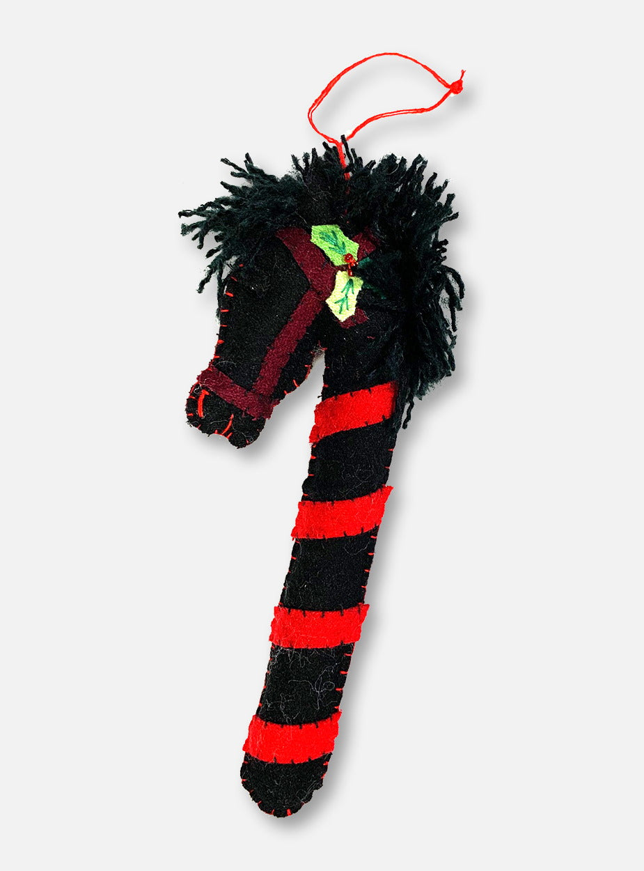 Texas Tech Red Raiders Team Colors Hobby-Horse Candy Cane Ornament