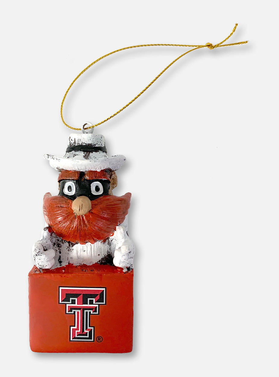 Texas Tech Red Raiders Double T Raider Red Mascot in Box Ornament