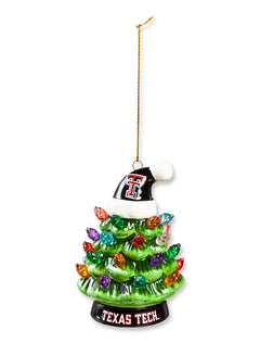 Texas Tech 4" LED Ceramic Christmas Tree Ornament w/ Santa Hat