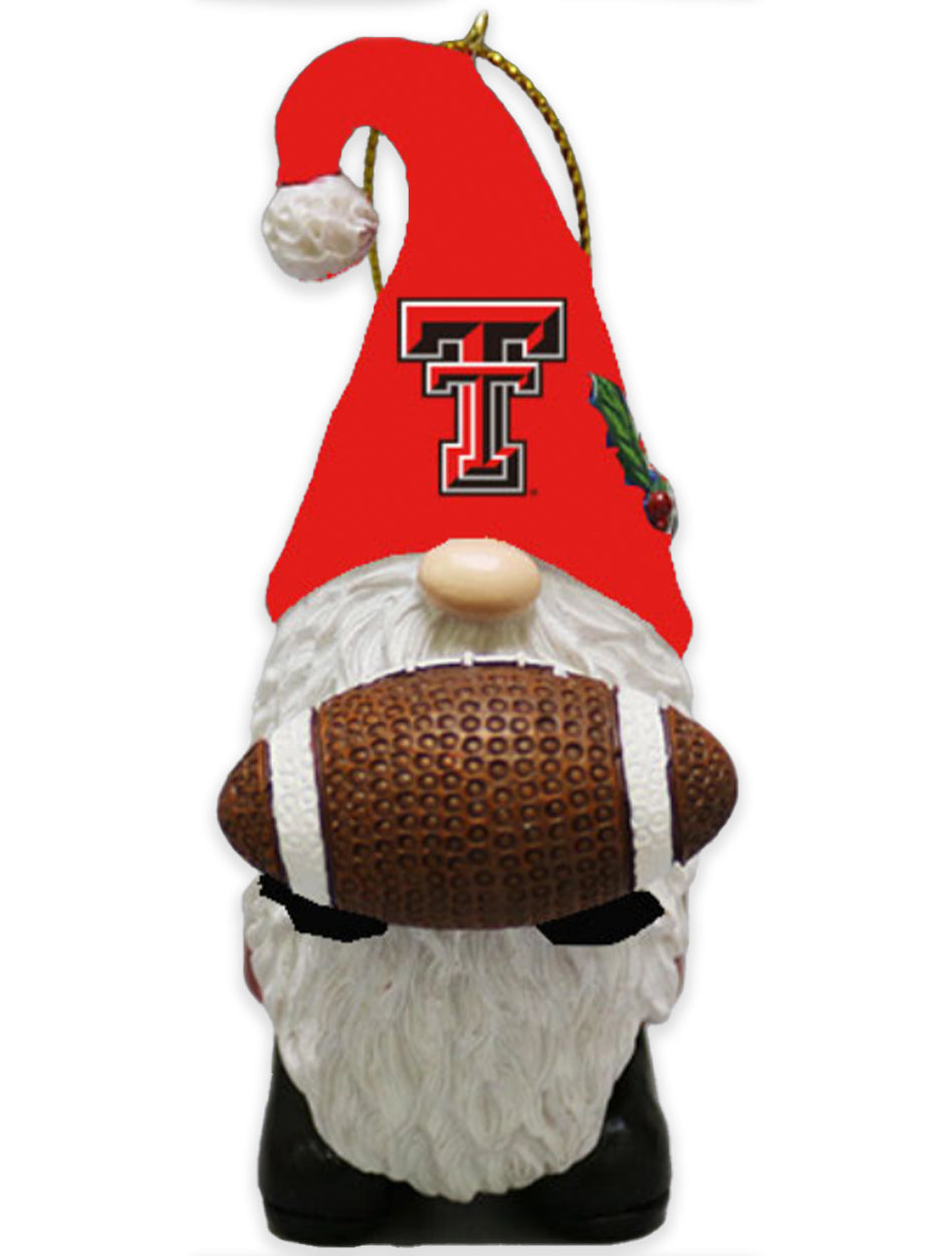 Texas Tech Double T 3.5" Gnome with Football Ornament
