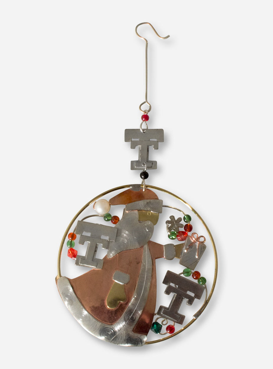 Texas Tech Copper Santa with Present Ornament