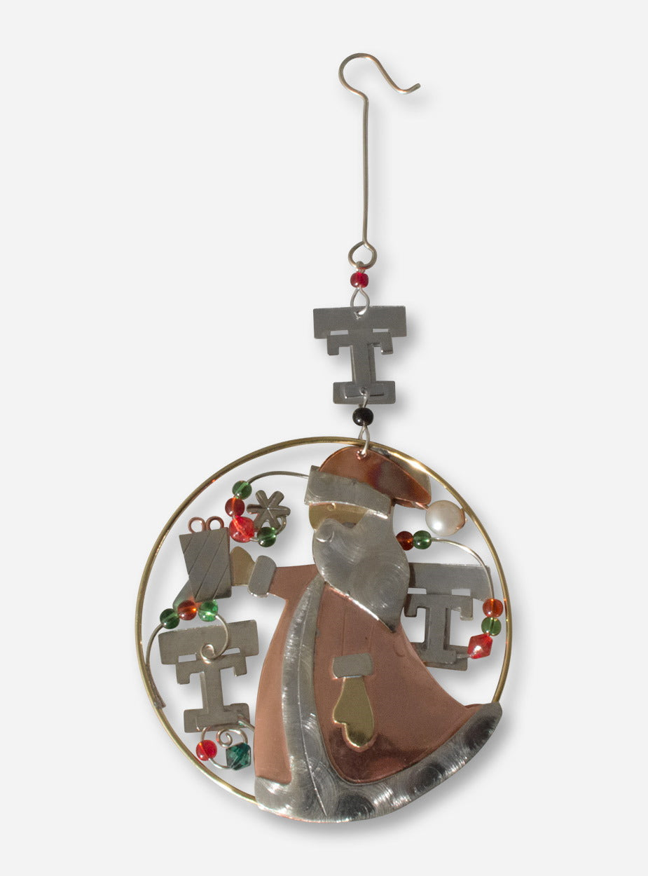 Texas Tech Copper Santa with Present Ornament