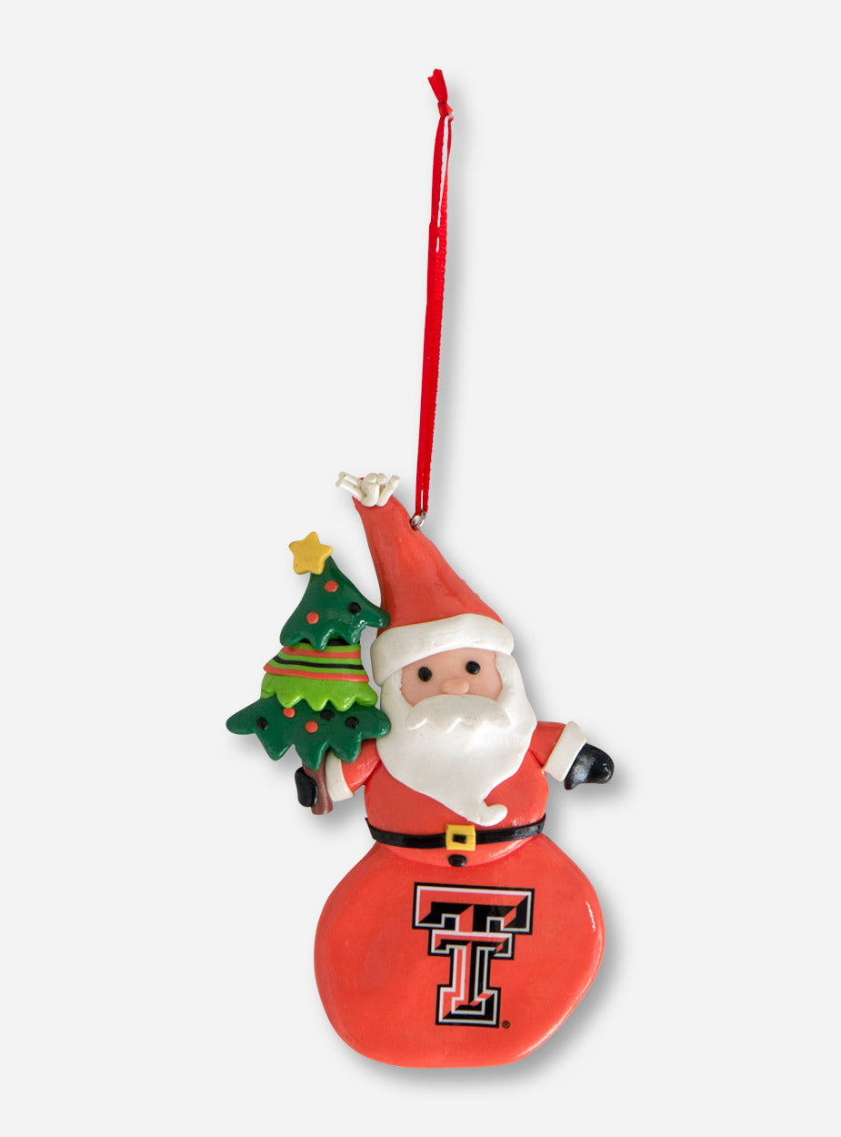 Texas Tech Sterling Santa with Tree Ornament