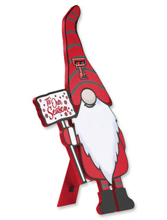 Texas Tech "Tis Our Season" Gnome 16" Wood Sign with Kick Stand
