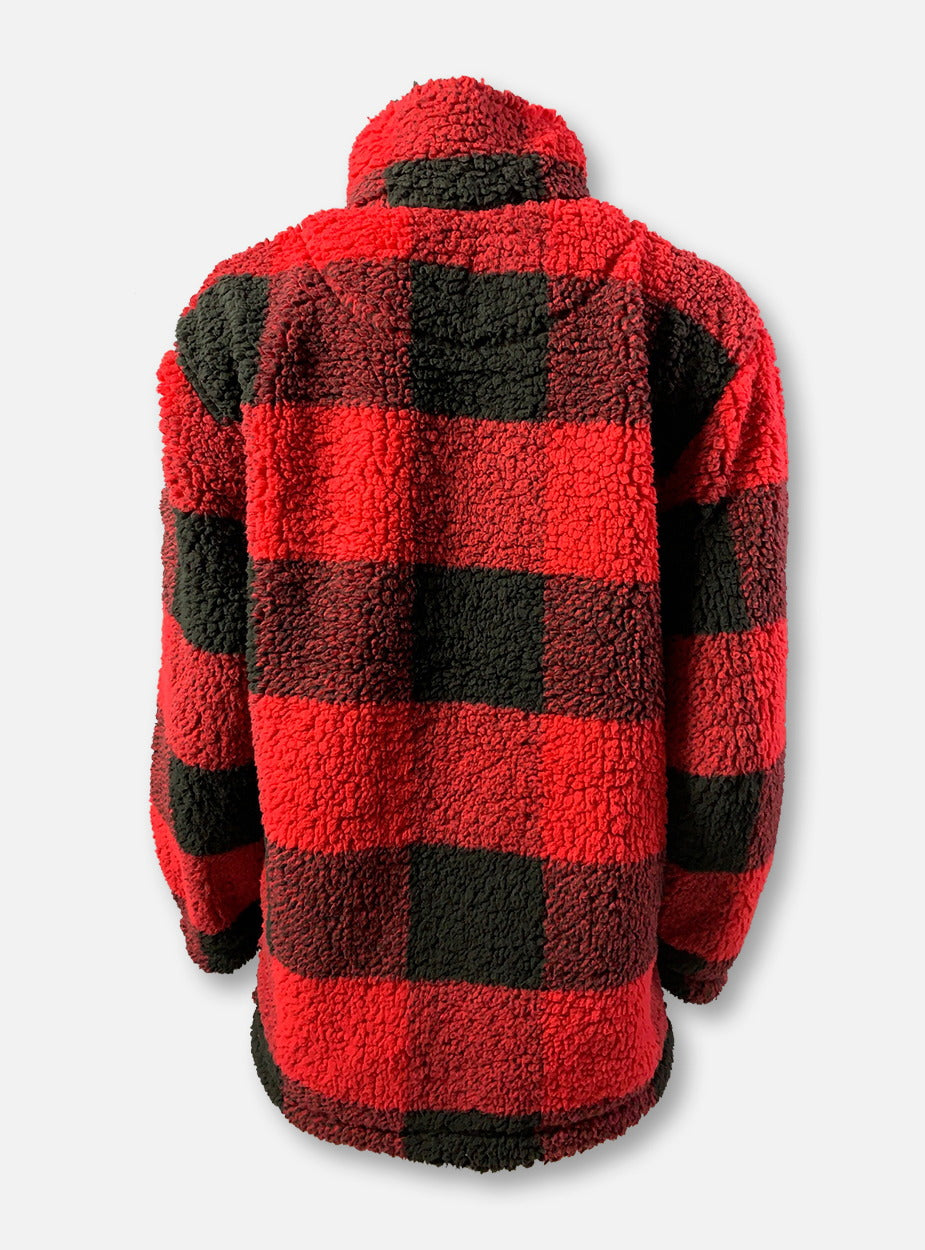 Texas Tech Red Raiders Double T Buffalo Plaid YOUTH Sherpa Quarter-Zip Pullover