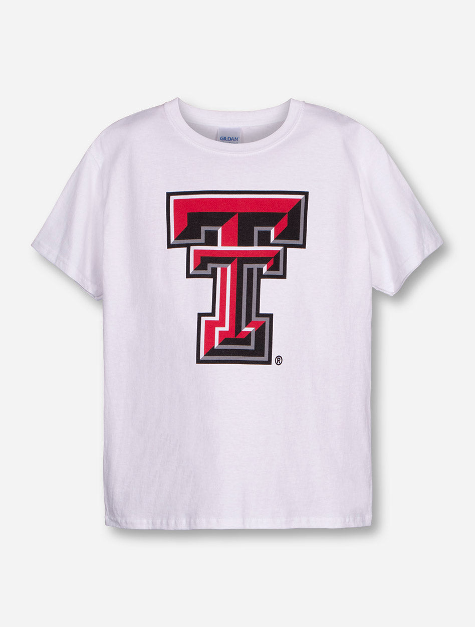 Texas Tech Large Double T on YOUTH White T-Shirt