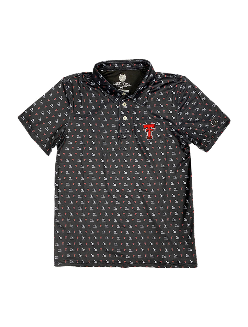 YOUTH Texas Tech Dark Horse "Pumpjack Mentality" Black Polo