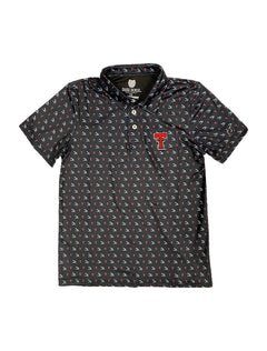 TODDLER Texas Tech Dark Horse "Pumpjack Mentality" Black Polo