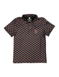 TODDLER Texas Tech Dark Horse "Raider Red Mini" Black Polo