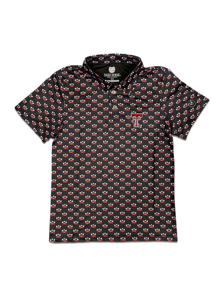 TODDLER Texas Tech Dark Horse "Raider Red Mini" Black Polo