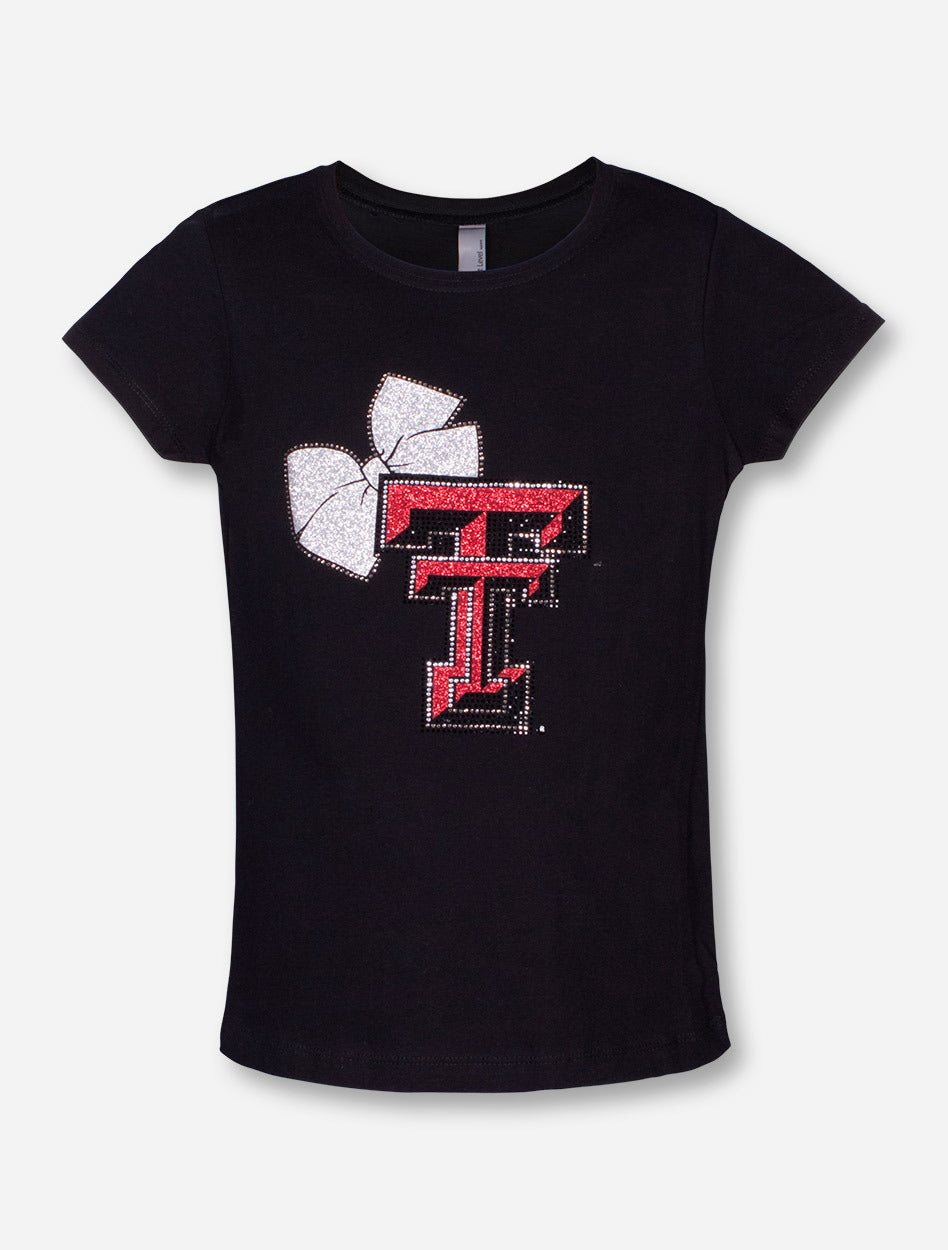 Summit Texas Tech Rhinestone Double T with Bow YOUTH T-Shirt