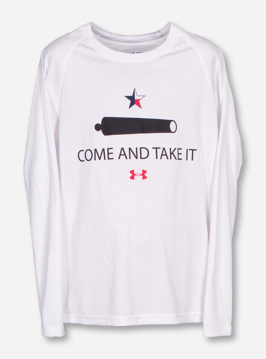 Under Armour Texas Tech Come and Take It YOUTH White Long Sleeve Shirt